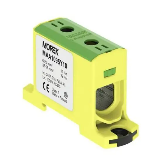 Ingyenes szállítás MAA1095Y10 OTL95 Fővezetéki sorkapocs, 1xAl/Cu 6-95 mm2, 1000V, zöld/sárga