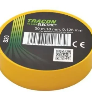 Szigetelőszalag zöld-sárga 18mm-sz 20m-ho TRACON Szuper ajánlat