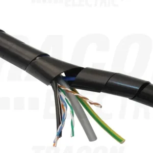 Vezetékspirál lapos 10m fekete 13-70mm TRACON Olcsó