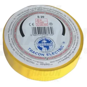 Akciós ár Szigetelőszalag sárga 18mm-sz 20m-ho TRACON