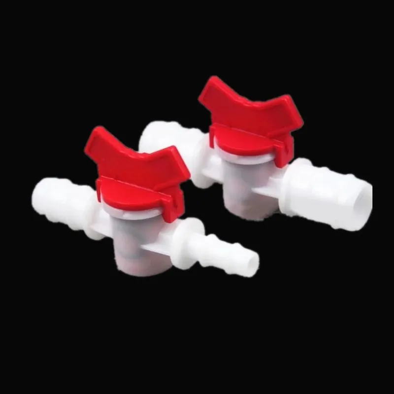 Specifikáció: 10mm-10mm - 4mm-es 6mm-es 8mm-es 10mm-es 12mm-es 16mm-es 20mm-es tömlőrúd kétirányú műanyag golyóscsap Kedvezményes ár