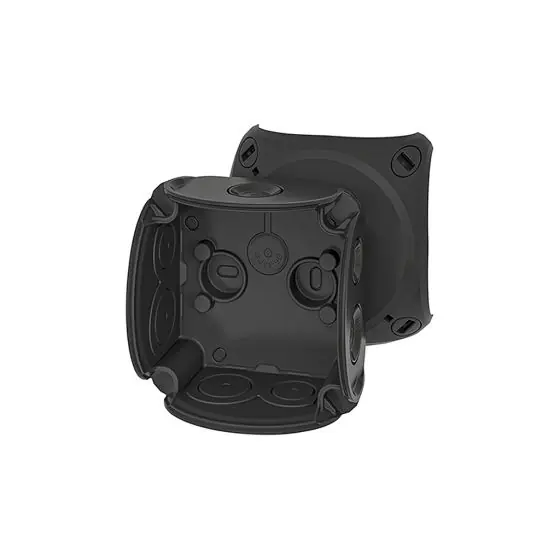 DK 0100 BZ Kábelösszekötő doboz 84x84x55mm,IP66, FEKETE (UV álló) Bestseller