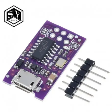 Olcsó Micro USB Tiny AVR ISP ATtiny44 ATTiny45 ATTiny85 USBTinyISP programozó modul IDE Bootloader ISP mikrovezérlő 5V F03-07