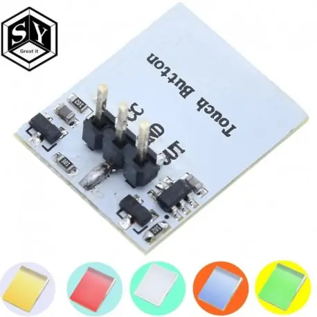 Újdonság Színes - Zöld kék piros és sárga szín RGB kapacitív érintőkapcsoló gomb modul 2,7 V - 6 V modul elakadásgátló erős