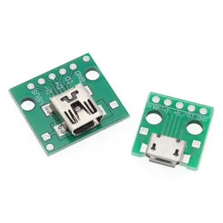 Expressz szállítás USB-01 10db - 10PCS USB dugós csatlakozó / MINI MICRO USB - DIP adapter 2.54mm 5 tűs női csatlakozó B típusú USB2.0 női