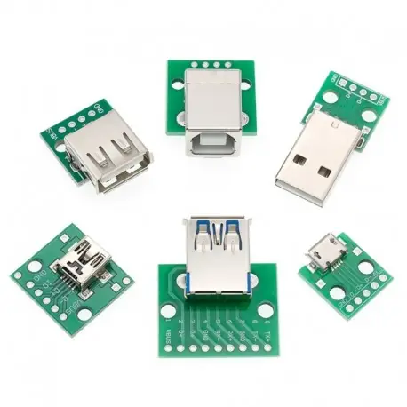 USB-04 10db - 10PCS USB dugós csatlakozó / MINI MICRO USB - DIP adapter 2.54mm 5 tűs női csatlakozó B típusú USB2.0 női Kedvezményes ár