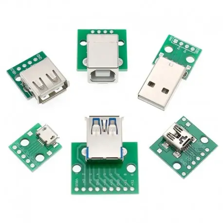 Alacsony ár USB-05 10db - 10PCS USB dugós csatlakozó / MINI MICRO USB - DIP adapter 2.54mm 5 tűs női csatlakozó B típusú USB2.0 női
