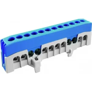 Sorkapocssín 63A kék érintésvédett 1P csavaros 12csatl./16mm2 kalapsínre N12-F2 Pollmann Outlet