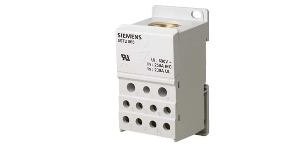 Árcsökkenés Sorkapoc elosztóblokk 1P 35…120mm2/2x2,5...25+5x2,5...16+4x2,5…10mm2 250A 5ST SIEMENS
