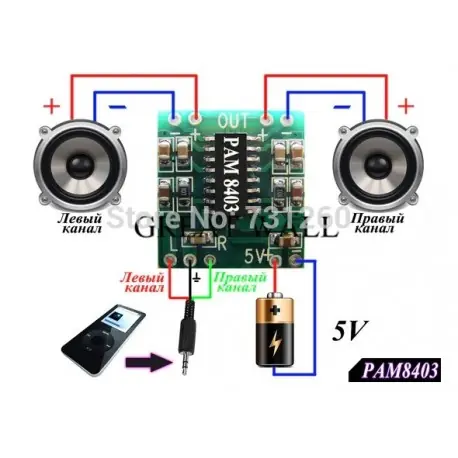 50db TENSTAR ROBOT PAM8403 modul kártya 2 * 3W D osztályú digitális erősítő kártya hatékony 2,5-5V USB tápegység Vásárlói kedvenc