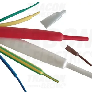 Zsugorcső zöld/sárga 38.1mm/ 19mm-átmérő 1m 2:1-zsugor vékonyfalú melegzsugor TRACON Expressz kézbesítés
