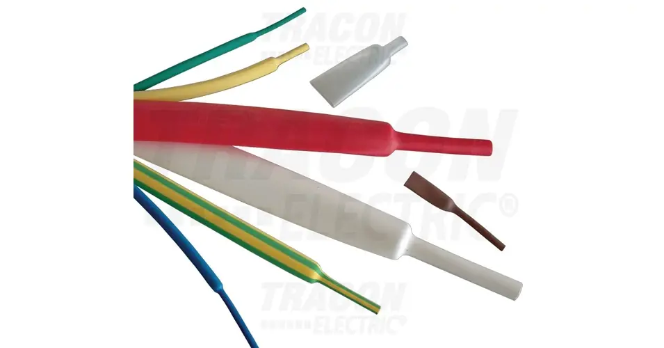 Zsugorcső fekete 50.8mm/ 25.4mm-átmérő 1m 2:1-zsugor vékonyfalú melegzsugor TRACON Csak ma
