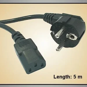 Legjobb ár 3p. hálózati dugó 90° 230V, kábel 5m, 3p. aljzat PC egyenes, 10A 250Vac