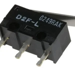 Mikrokapcsoló 3A 125Vdc ON-(ON) (MOM) 3p. 12.8x5.8x6mm karos IP40 D2F-L Népszerű