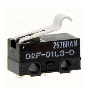 Mikrokapcsoló 0,1A 30Vdc ON-(ON) ( MOM ) 3p. 12.8x5.8x6mm, karos hajlítva D2F-01L3-D Olcsó