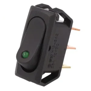 Expressz szállítás Billenő fekete 1x25A/12V 1 áramkörös ON-OFF (zöld pont LED kontroll)
