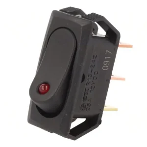 Billenő fekete 1x25A/12V 1 áramkörös ON-OFF (piros pont LED kontroll) Akciós ár