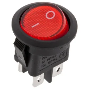 Billenő piros, világító, kerek, 2áramkör I/O 10A 250Vca ON-OFF Azonnal elérhető
