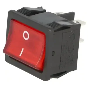 Árcsökkenés Billenő kapcsoló, pirosan világító, 2 áramkörös, I/O jel, 6A 250V, ON-OFF, saru: 4,8