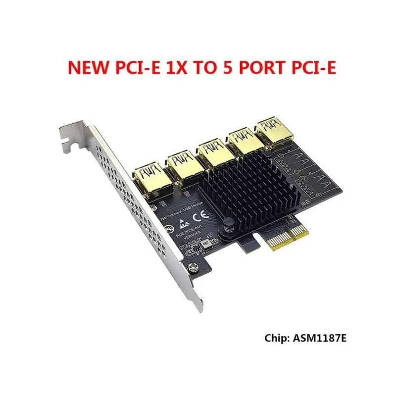 PCIE X1 - 5 USB 3.0 - Új PCI-E-USB-adapter 5/6-os PCI-E X1-USB 3.0-s felszállókártya-hosszabbító kártya bányászati Szuper ajánlat