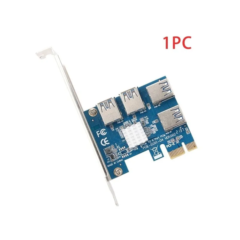 Legjobb ár 1 db - Kék PCIE PCI-E Riser Card 1-4 USB 3.0 Multiplikátor Hub X16 PCI Express 1X 16X Adapter Bitcoin ETH Mining Minerhez