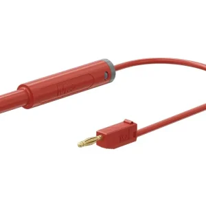 AF-4A2A-F05R 4mm banándugó anya - 2mm banándugó apa adapter, piros 15cm Szuper akció