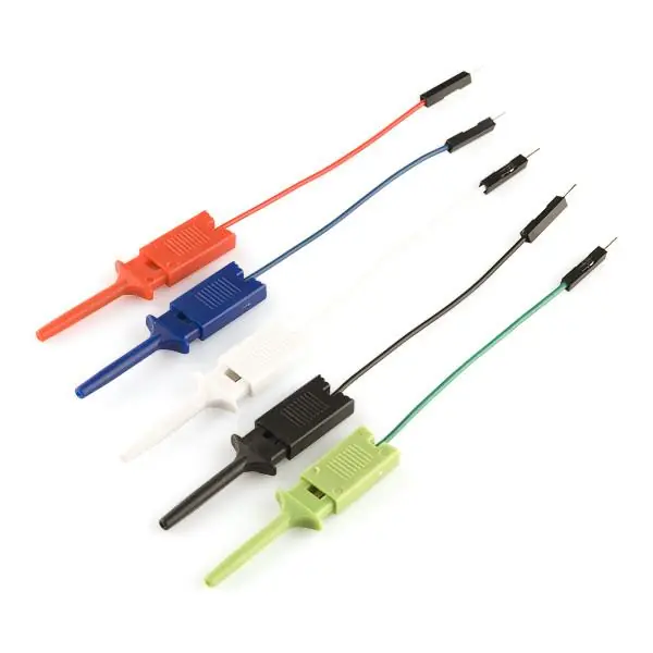Mérőkábel szett 5db csipeszes kábel próbapanel tüskével TEST IC HOOK Utolsó esély