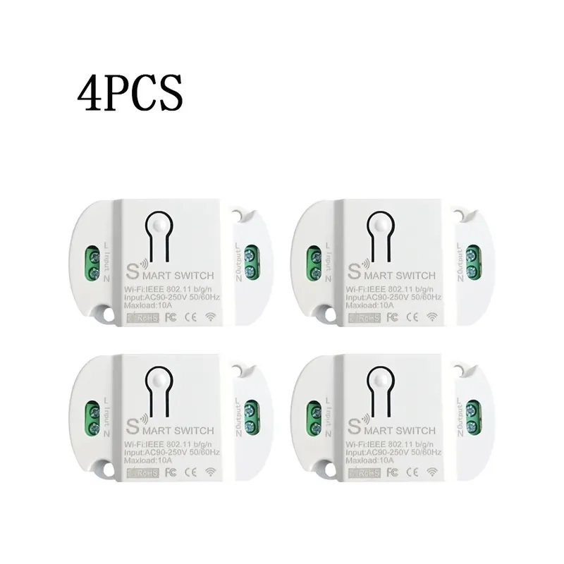 Csomag: 4 db - eWeLink Smart WiFi BT 2.4G Switch távirányító/hangvezérlés időzítő Intelligens otthon automatizálás Akciós ár