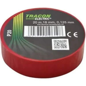 Szigetelőszalag 18mm 20m piros, PVC, 0...+90°C, 40kV/mm, TRACON P20 Népszerű