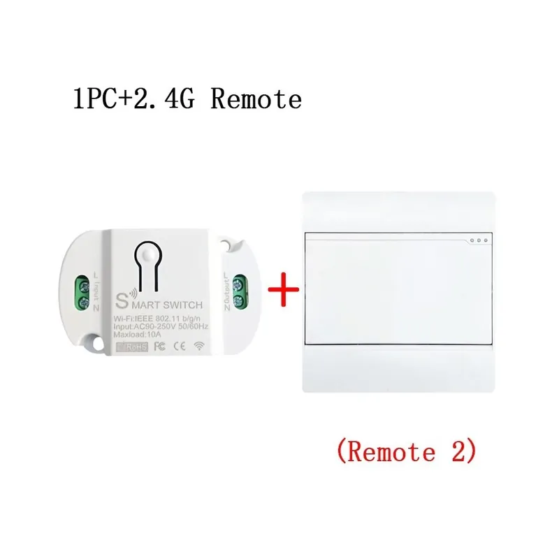 Bestseller Csomag: 1 PC távirányítóval2 - DIY WiFi BT 2.4G Smart Light Switch Breaker Timer Smart Life APP Hang/távirányító Az