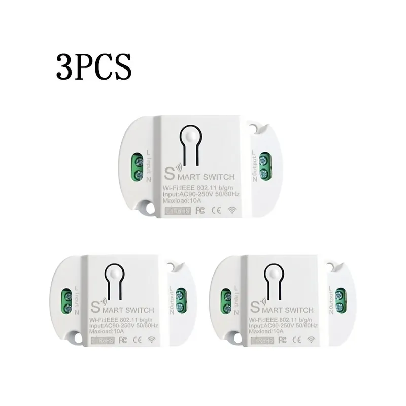 Vásárlói kedvenc Csomag: 3 db - eWeLink WiFi BT 2.4G Smart Switch vezeték nélküli hangvezérlés időzítő otthoni automatizálási modul