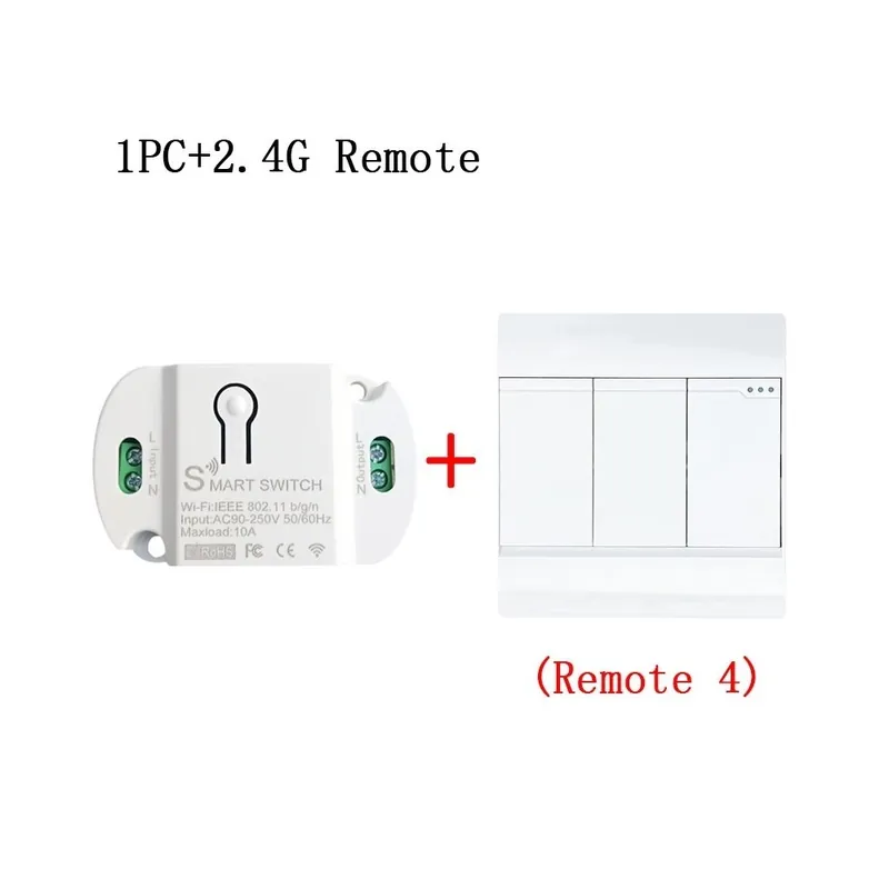 Vedd meg most Csomag: 1 PC távirányítóval4 - DIY WiFi BT 2.4G Smart Light Switch Breaker Timer Smart Life APP Hang/távirányító Az