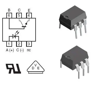 Optocsatoló tranzisztor kimenet VCEO: 70V 6p. Expressz kézbesítés