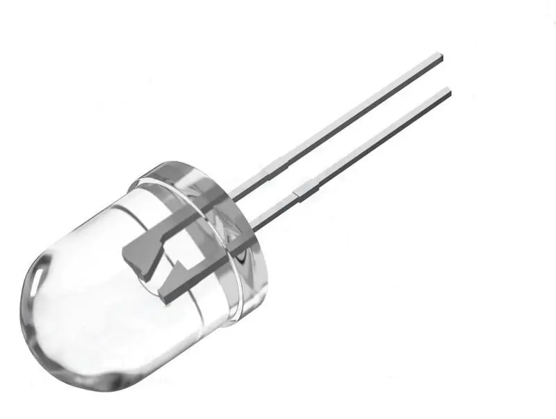 LED 10mm villogó, piros, víztiszta 1120...2180mcd Alacsony ár