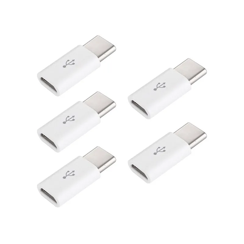 fehér 5db - 5 db USB Type-C adapter Micro USB átalakító kábel C típusú adapter USB 3.1 OTG támogatás Smart Product Árengedmény