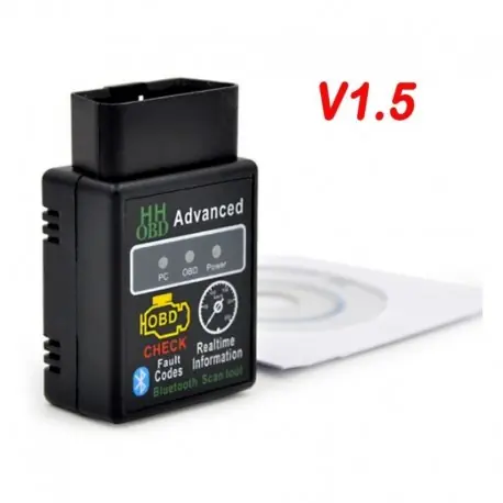 V1.5 - Android rendszerhez Windows MINI ELM327 HHOBD HH OBD Bluetooth OBD2 V2.1 Fekete intelligens autó diagnosztikai eszköz Rendeld meg most