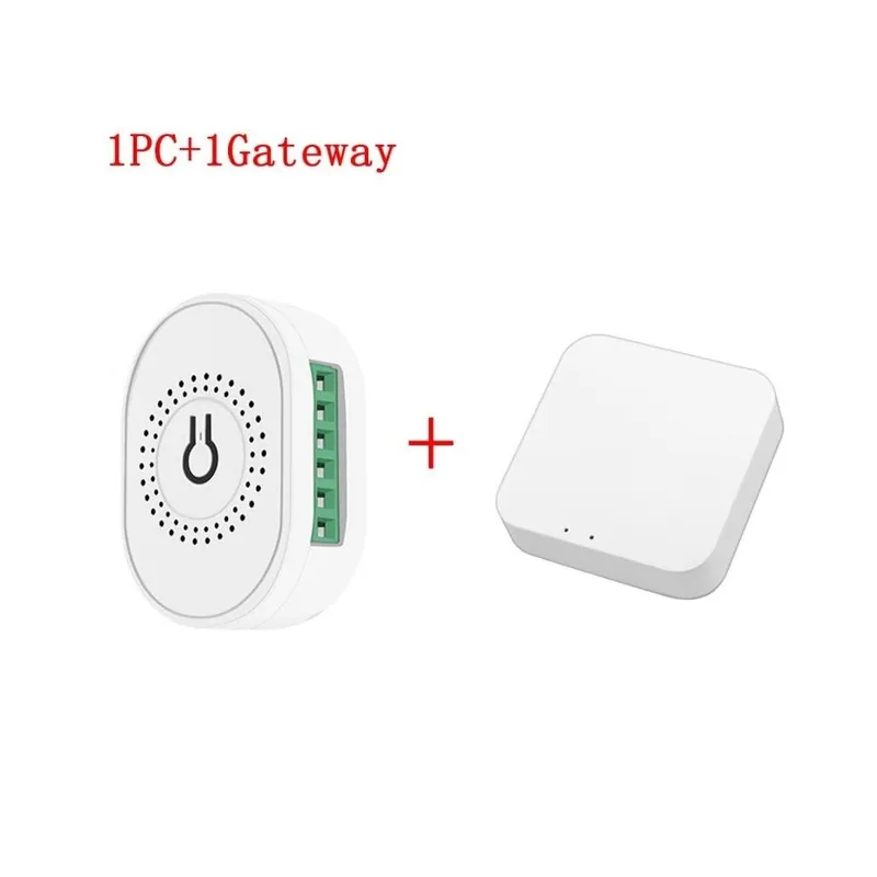 Csomag: 1 db 1 átjáróval - A Mini Tuya Wifi barkácskapcsoló támogatja a 16A 2-utas vezérlésű intelligens otthon Olcsó