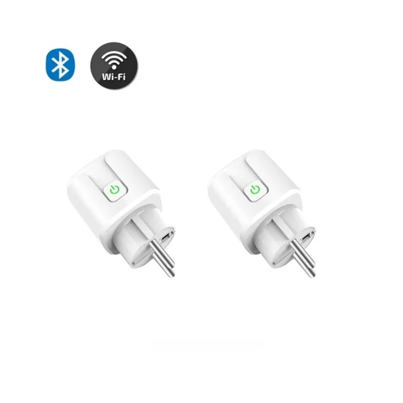Ajánlat Csomag: 2 db - Smart Plug Wifi-BT Socket EU 20A Időzítési funkció Hangvezérlés A Tuya SmartLife APP Control Az Alexa