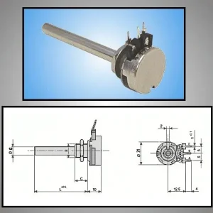 Potméter 100k fém mono lineáris 6mm Azonnal elérhető