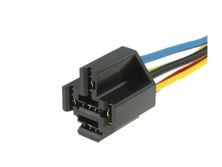 Relé foglalat, autós LD12 és hasonló lábkiosztású relékhez, vezeték 12cm Outlet