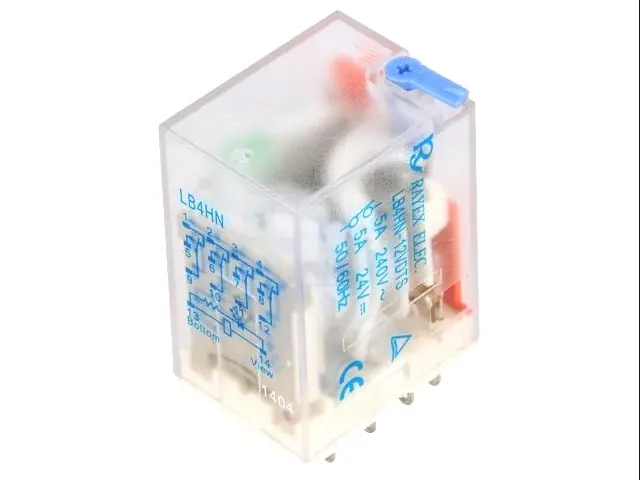 Relé 4x240V 5A 12VDC. LED kontrol, teszt kar LB4HN-12DTS Népszerű