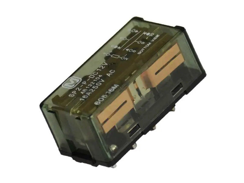 Relé 2x250V 15A 12VDC SP2-P-DC12V Gyors kiszállítás