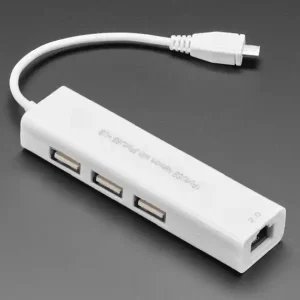 Micro USB hub 3 portos USB 2.0 elosztó+LAN Azonnali szállítás