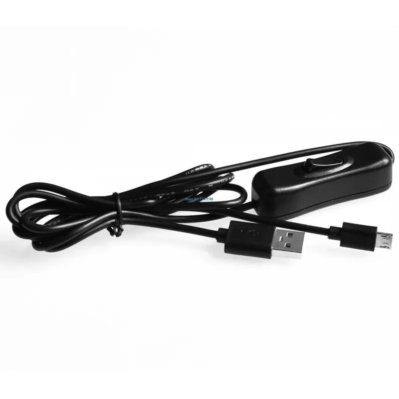 Különleges ajánlat fehér - Raspberry Pi USB-Micro USB tápkábel BE/KI kapcsolóval Raspberry Pi 2/B/B kártyához, könnyen indítható