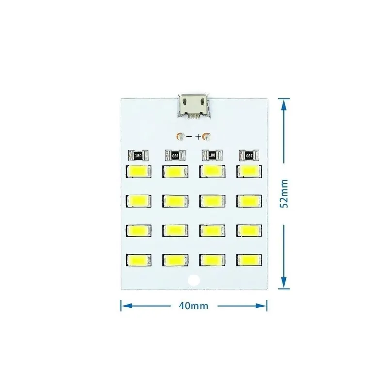 Szín: 16 - 1 db kiváló minőségű 5730 smd 5V 430mA ~ 470mA fehér Mirco Usb 5730 LED világító panel USB mobil lámpa Akció