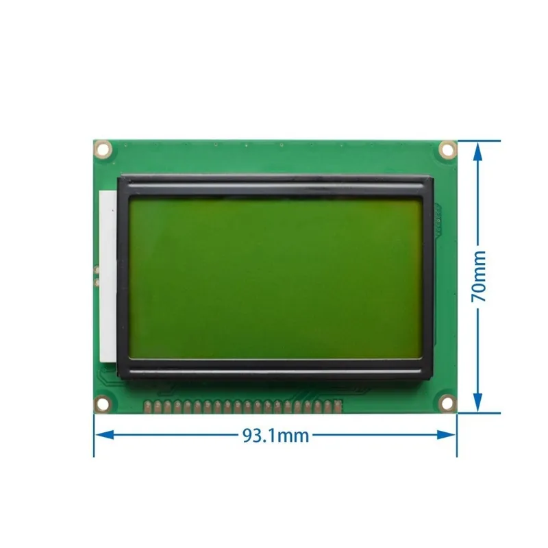 Szín: sárga zöld - 128*64 DOTS LCD modul 5V sárga és zöld/kék képernyő 12864 LCD háttérvilágítással ST7920 Kihagyhatatlan ajánlat