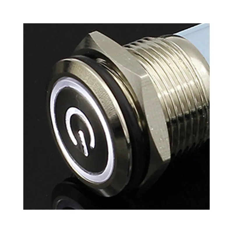 100-240V(220V)-Azonnali Ön-Újraindító-19mm-Fehér-Vízálló LED Azonnali Reteszelt Autó motor hálózati kapcsoló Szezonális akció