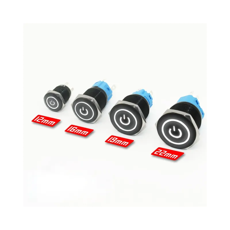 Reteszelt Rögzített-16mm-3-6V-Fehér Táp-Nyomógomb kapcsoló Fekete Azonnali Reteszelt Rögzített On-Off hálózati kapcsoló LED Különleges ajánlat