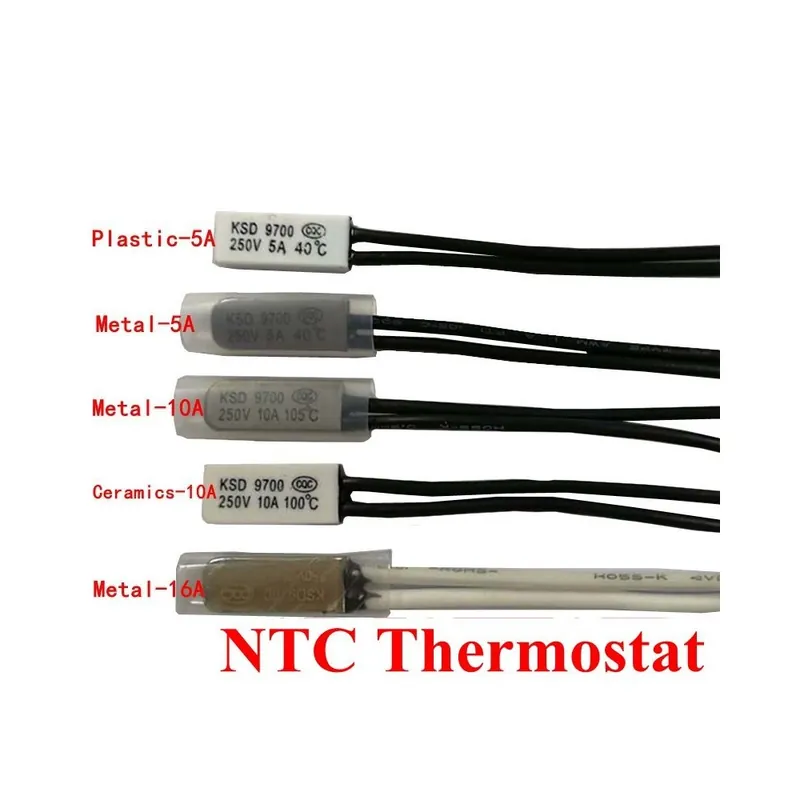 10A-Kerámia-NC-130C-Termosztát 10C-240C KSD9700 Bimetál lemez Hőmérséklet kapcsoló N/O Hővédő fok Celsius fok Utolsó esély