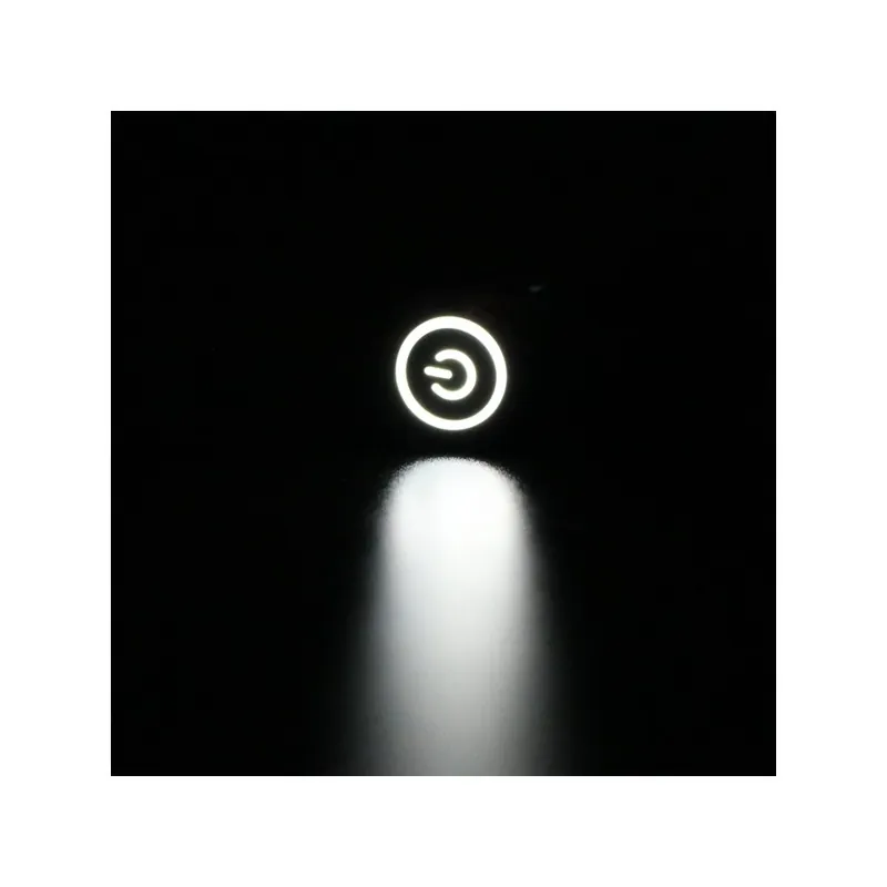 9-30V(12V)-Rögzített Önzáró-16mm-Fehér-Fém Azonnali Reteszelt Rögzített On-Off hálózati kapcsoló gomb LED Árcsökkenés